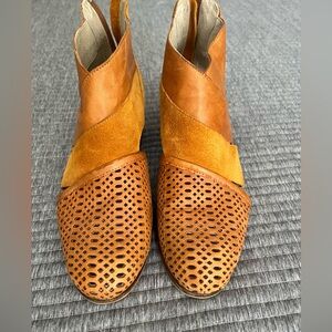 Casta Tan Cutout Leather Heeled Booties
